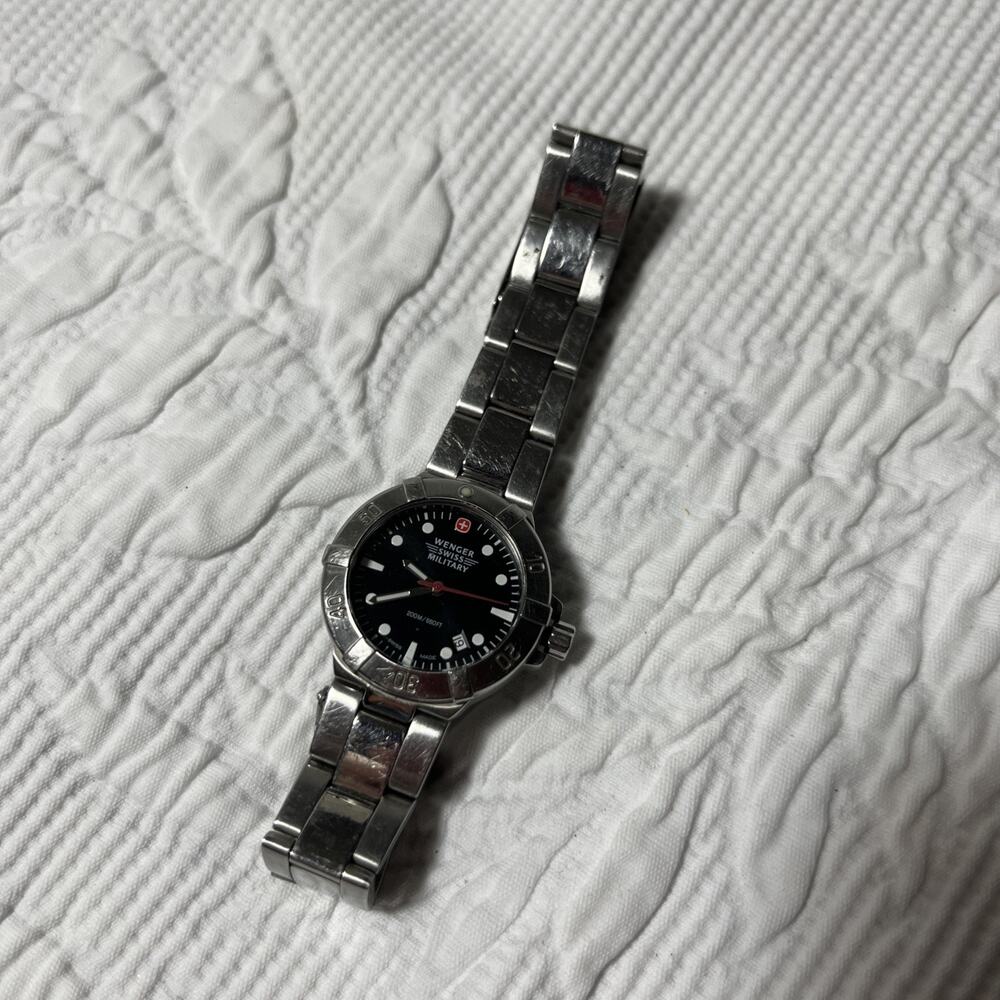Vintage Wenger Swiss Military Watch Stainless Steele
